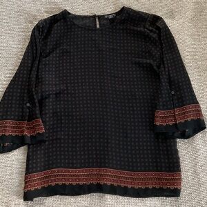 Ann Taylor Factory Black Blouse with Red Accents